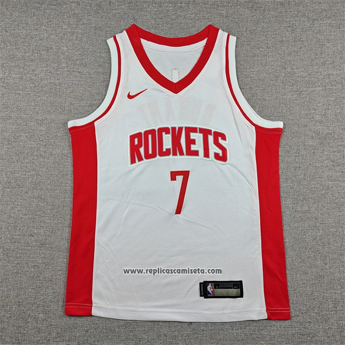 Camiseta Nino Houston Rockets Kevin Durant NO 7 Association 2025-26 Blanco
